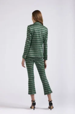 giacca jacquard monopetto rombo multiverde