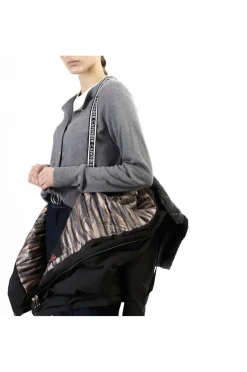 giaccone imbottito con fodera stampata nero