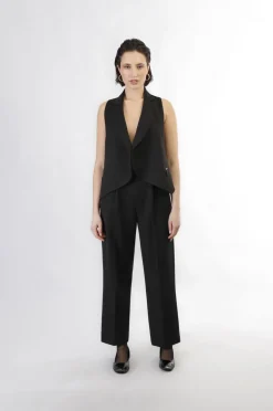 gilet con zip alle tasche nero