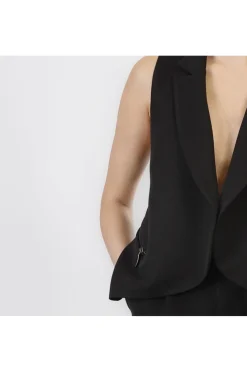 gilet con zip alle tasche nero