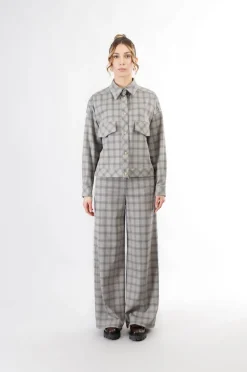 giubbino tipo bomber tessuto elasticizzato principe di galles