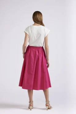 gonna con vita elastica fuxia