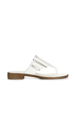 infradito con tomaia multi listini bianco/oro