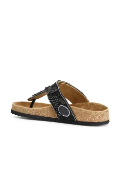 infradito modello ciabatta in sughero e strass degradè multi nero