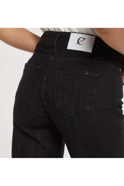 jeans culotte greta in tela denim superstretch nero