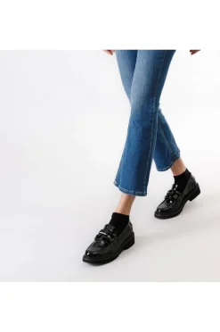 jeans denim cropped flare blu medio