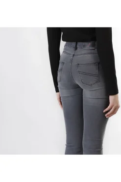 jeans denim cropped flare grigio