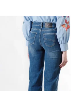 jeans denim culotte blu medio