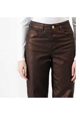 jeans denim laminato cocoon bronzo