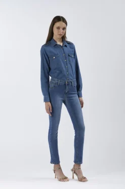 jeans denim slim super stretch blu medio