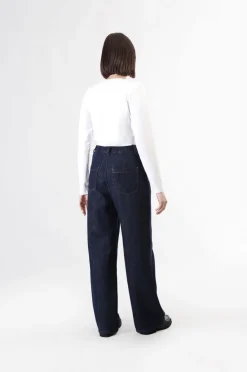 jeans denim super wide indaco