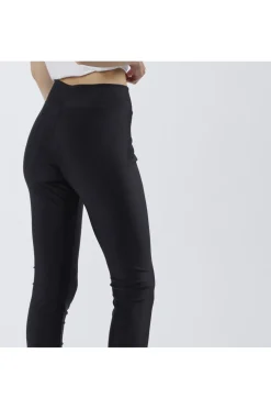 leggings in tessuto elastico lucido nero