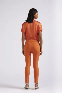 leggings in tessuto superstretch arancio