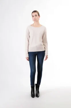 maglia  basic scollo a barca avorio