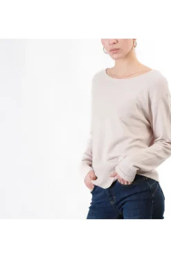 maglia  basic scollo a barca avorio