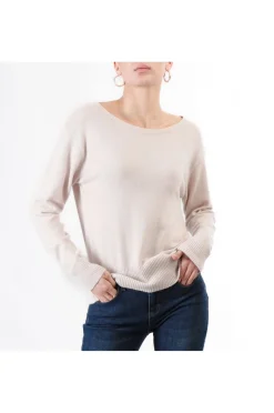 maglia  basic scollo a barca avorio