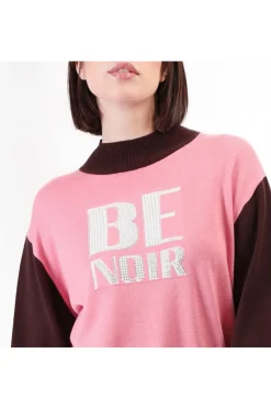 maglia collo a ciclista con logo "be noir" multirosa