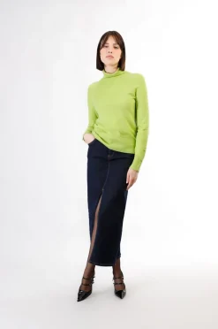 maglia con colletto alto pistacchio