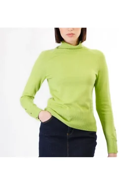 maglia con colletto alto pistacchio