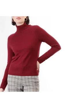 maglia con colletto alto vinaccia