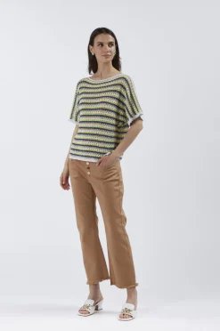 maglia crochet a maniche corte multiroyal