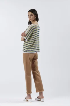 maglia crochet a maniche corte multiroyal