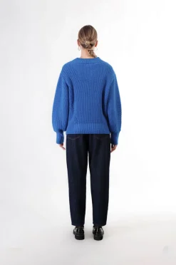 maglia girocollo cobalto