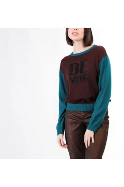 maglia girocollo con logo "be noir" multifondente