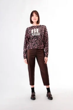 maglia girocollo stampata con logo "be noir" multi animalier