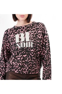 maglia girocollo stampata con logo "be noir" multi animalier