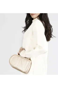 mini borsa a tracolla allungata con logo cn in rilievo