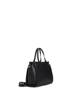 minibag effetto puffy con attacco tracolla e fibbia con strass,tracolla removibi nero