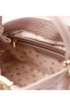 minibag in similpelle stampa coccodrillo