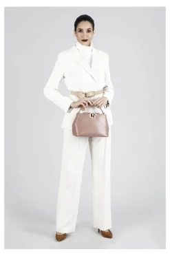 minibag in similpelle stampa coccodrillo