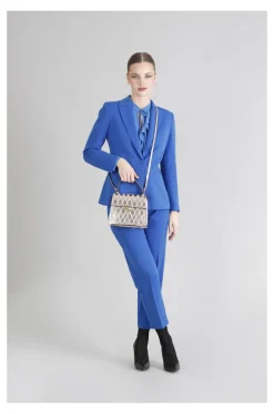 minibag rombi patchwork e accessorio con strass platino