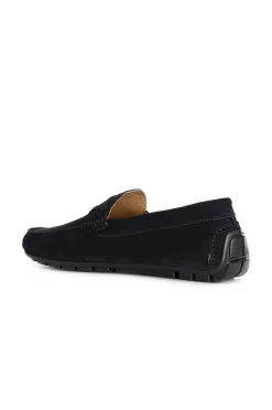 mocassini uomo in pelle scamosciata blu