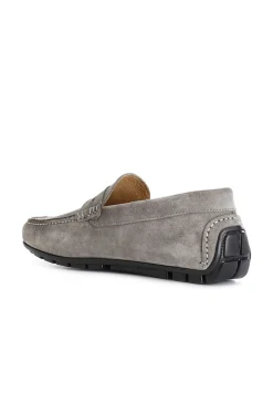 mocassini uomo in pelle scamosciata grigio