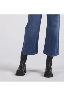 pantalone bootcut con nervatura blu medio scuro