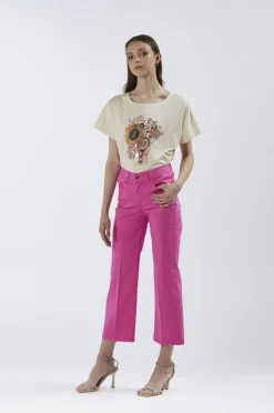 pantaloni culotte tinto capo fuxia