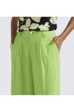pantaloni palazzo fluidi in poliviscosa verde mela