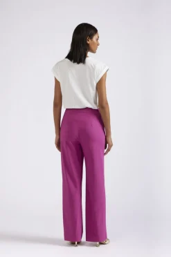 pantaloni palazzo tessuto superstretch fuxia