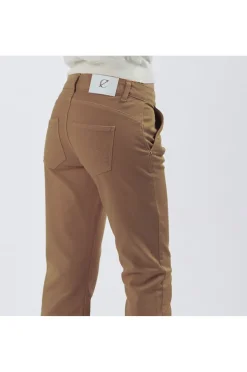 pantaloni slim in bull denim ginger