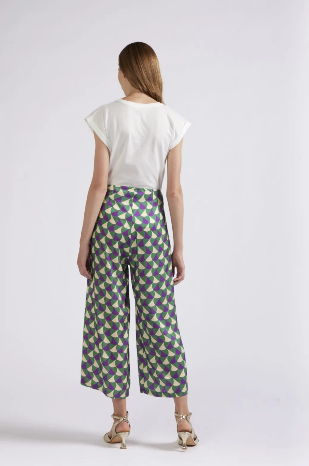 pantaloni tipo culotte stampati geometrico