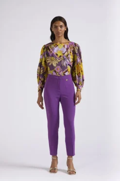 pantaloni tipo sigaretta viola