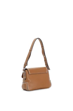 pattina con impunture a marcapunto in contro colore cuoio