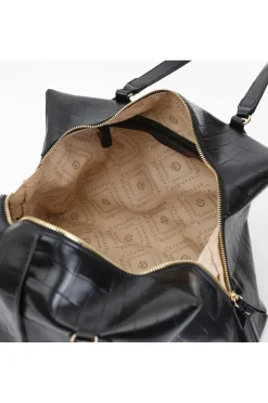 pattina shopping con bordature a contrasto, tag con logo cn in metallo nero