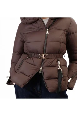 piumino corto collo avvolgente fondente