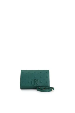 pochette con decorazioni a rilievo verde