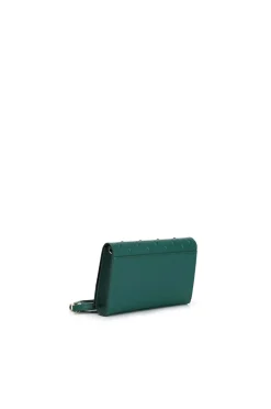 pochette con decorazioni a rilievo verde