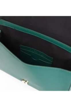 pochette con decorazioni a rilievo verde